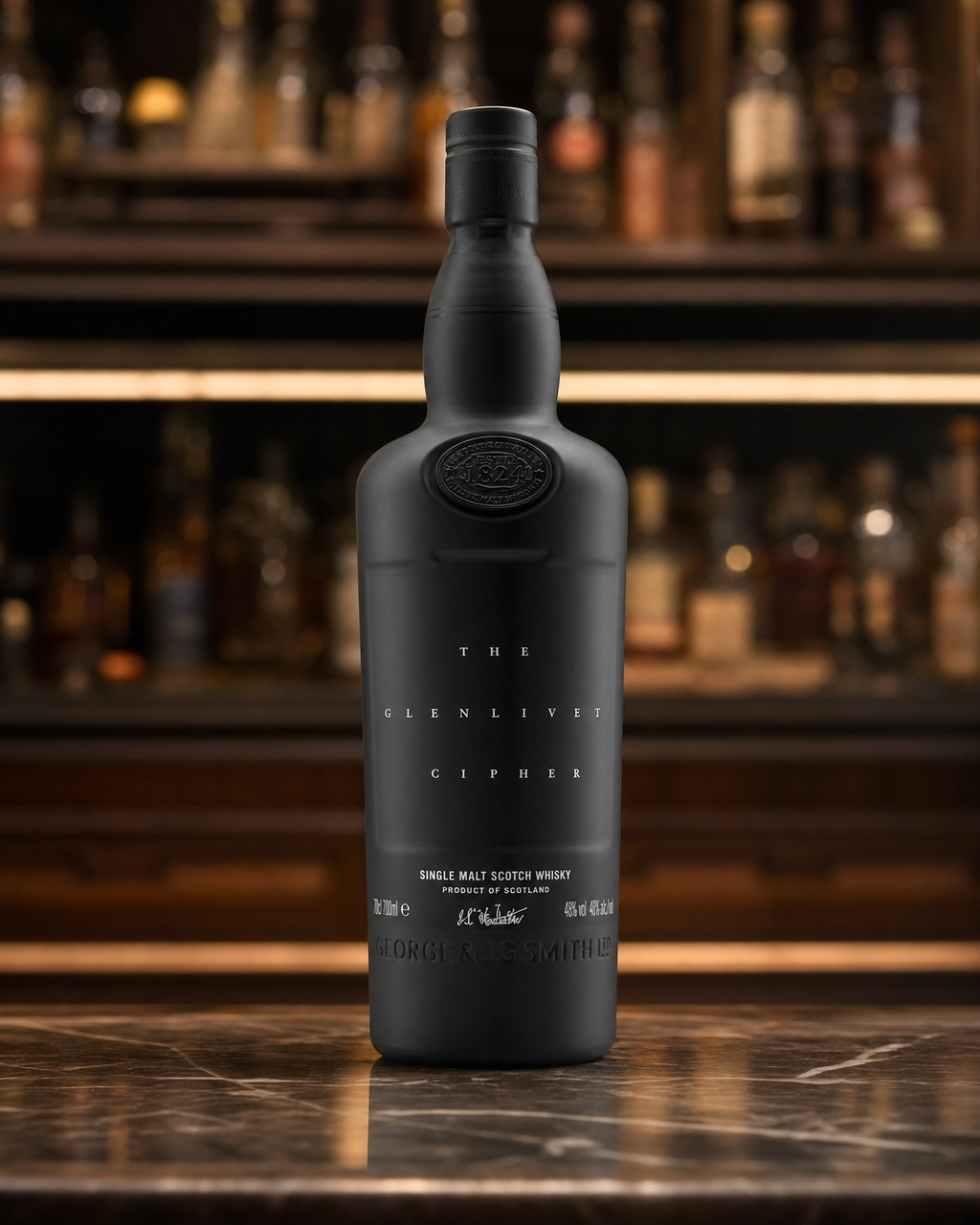 Glenlivet Cipher bottle, alternate view