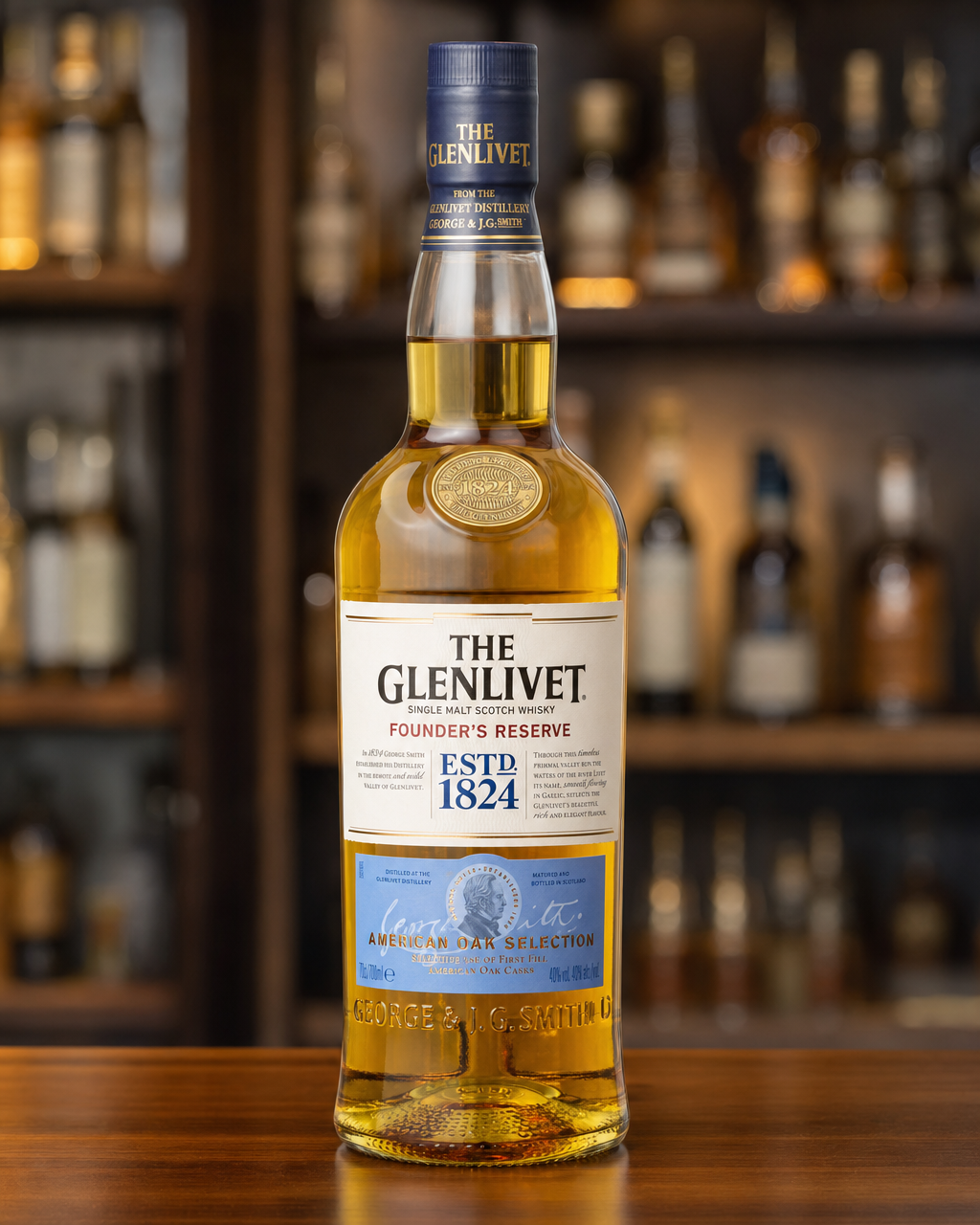 Glenlivet Founder's Reserve bottle, alternate view