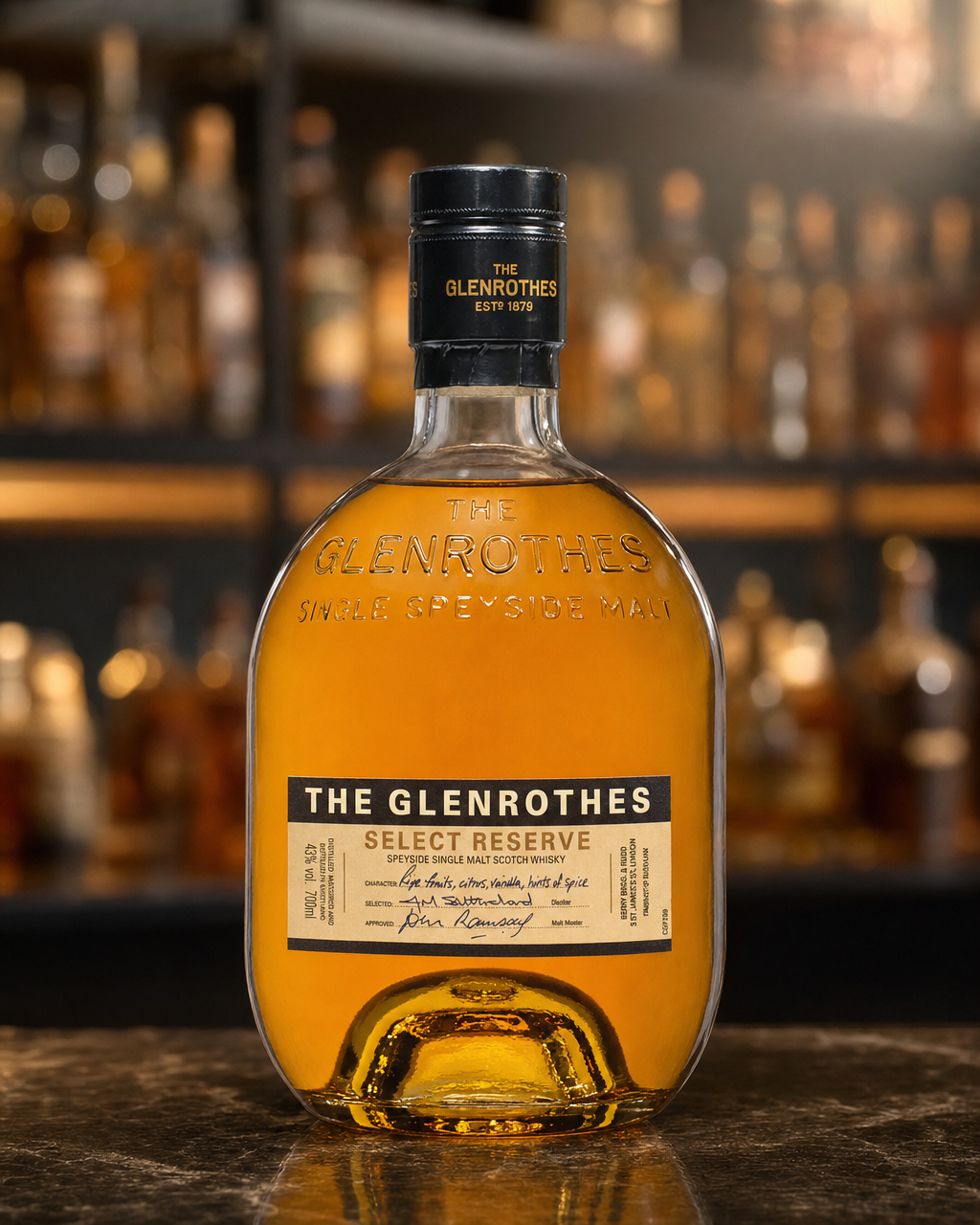 Glenrothes Select Reserve bottle, alternate view
