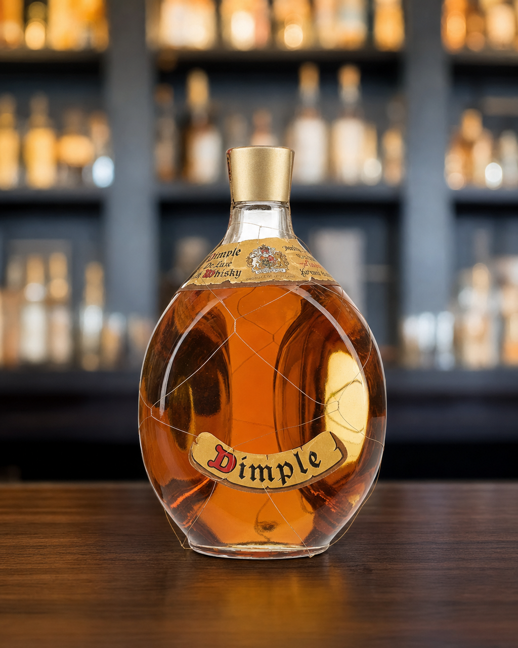 Haig's Dimple / Bottled 1970s bottle, alternate view