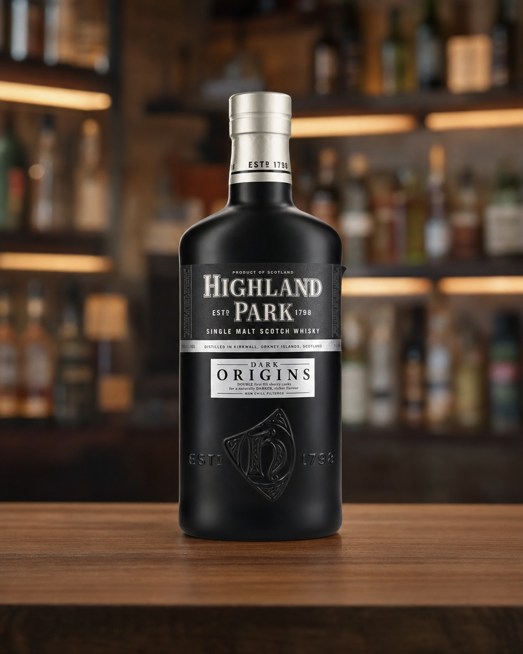 Highland Park Dark Origins bottle, alternate view