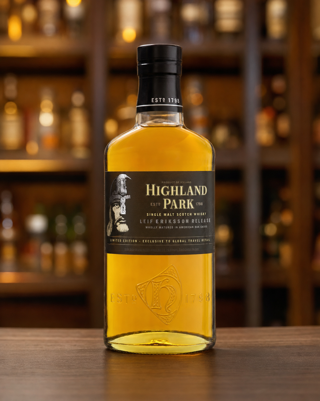 Highland Park Leif Eriksson bottle, alternate view