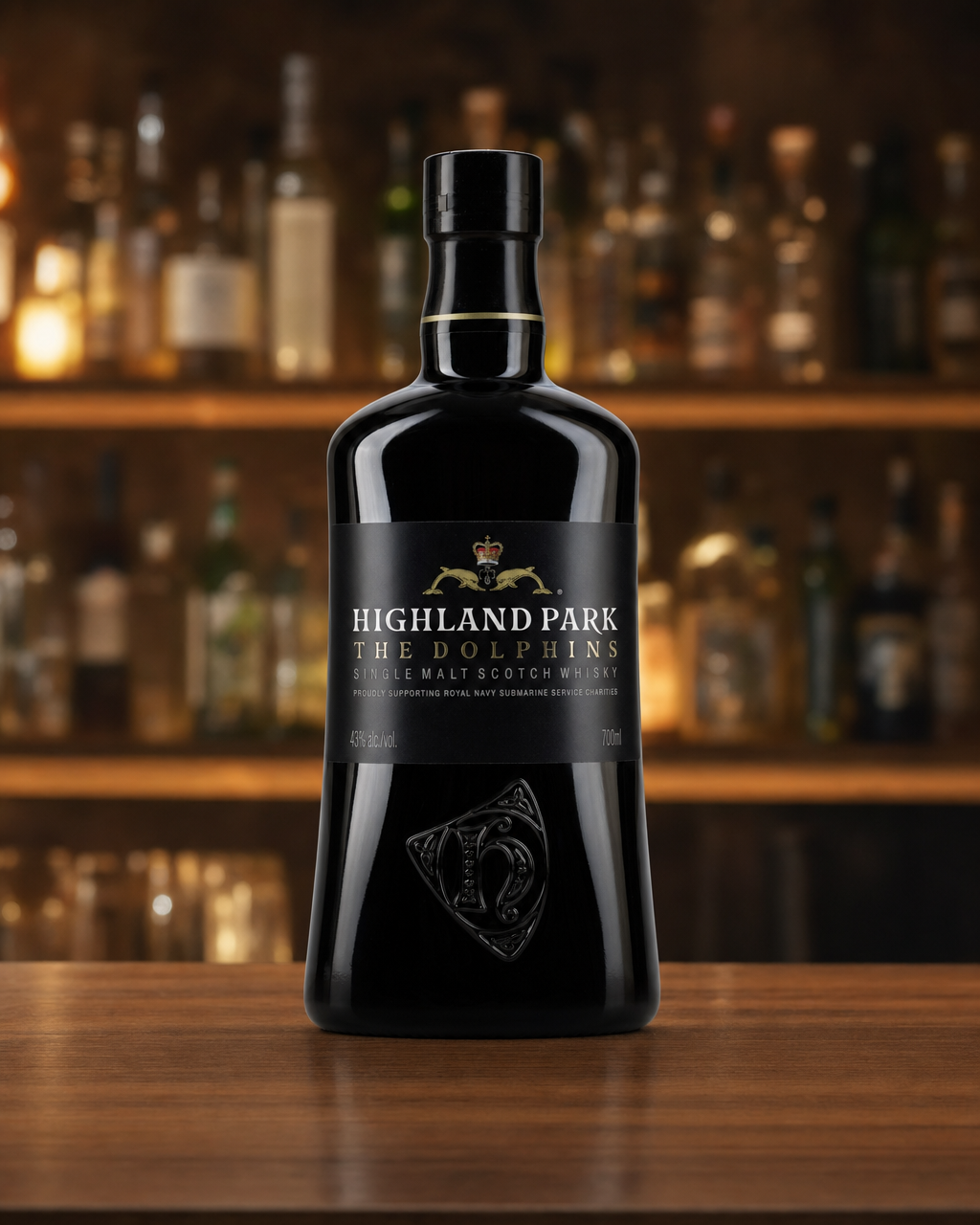 Highland Park The Dolphins Royal Navy Submarine Service Bottling bottle, alternate view