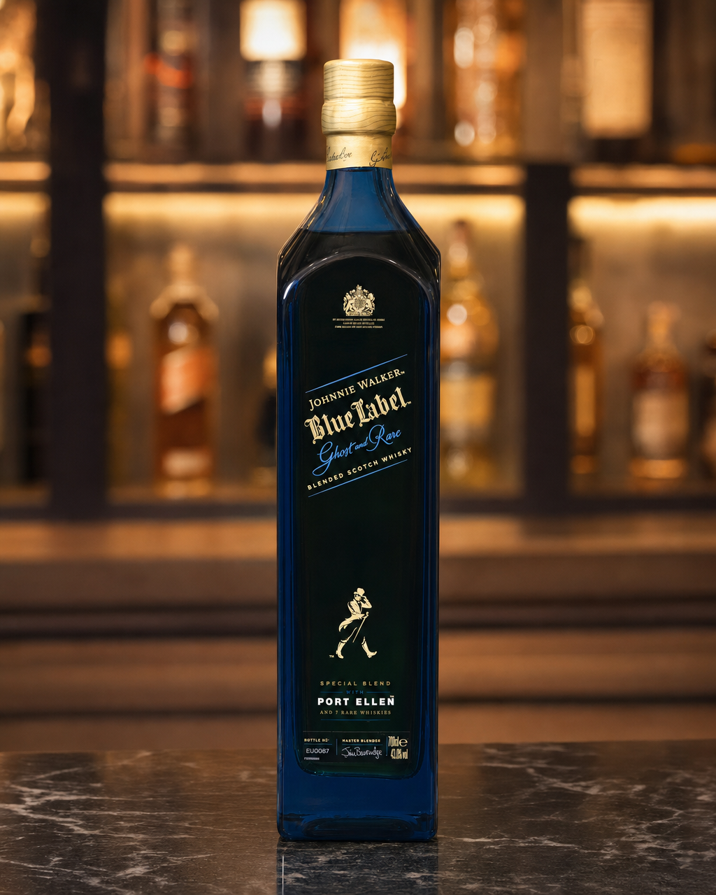 Johnnie Walker Blue Label Ghost & Rare Port Ellen bottle, alternate view