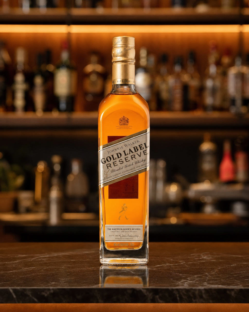 Johnnie Walker Gold Label Reserve bottle, alternate view