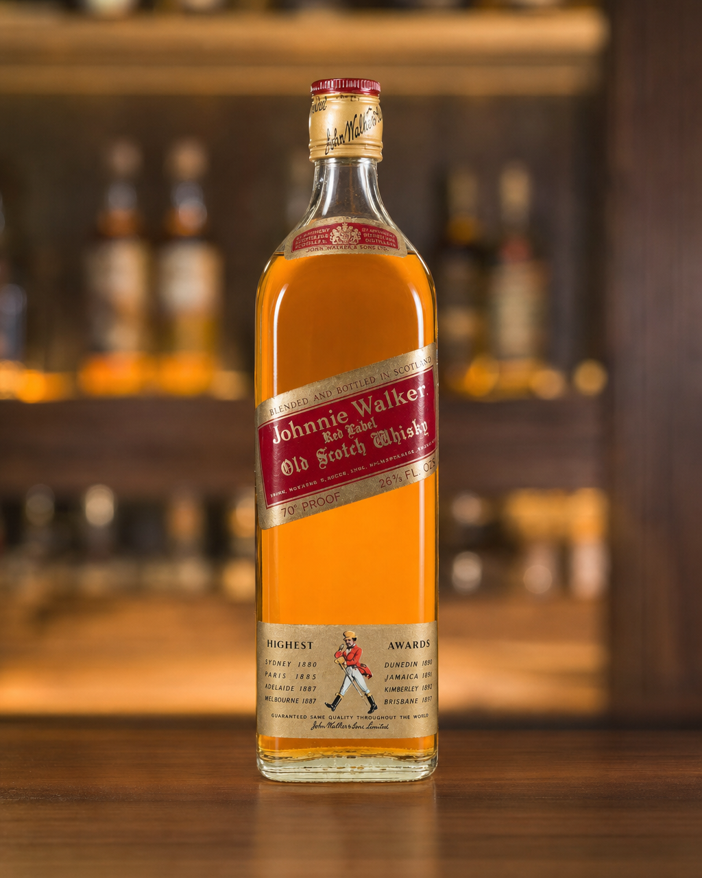 Johnnie Walker Red Label / Bottled 1970s bottle, alternate view