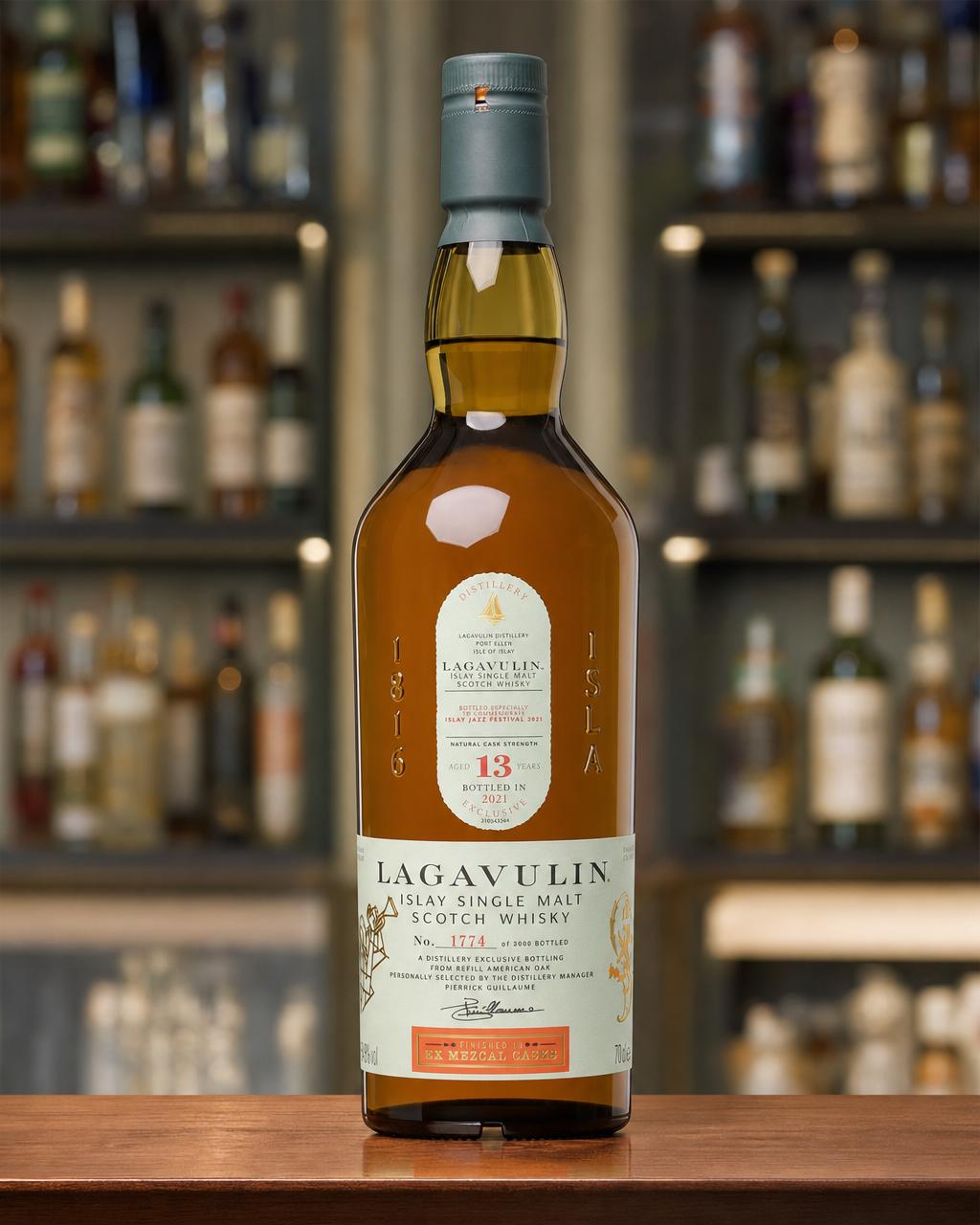 Lagavulin 13 Year Old Jazz Festival 2021 bottle, alternate view