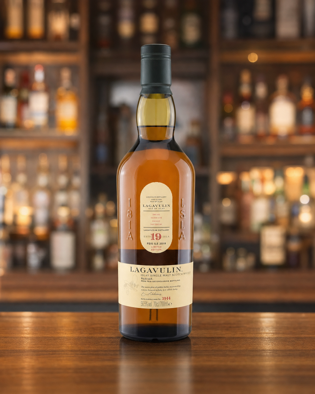 Lagavulin Feis Ile 2019 19 Year Old bottle, alternate view