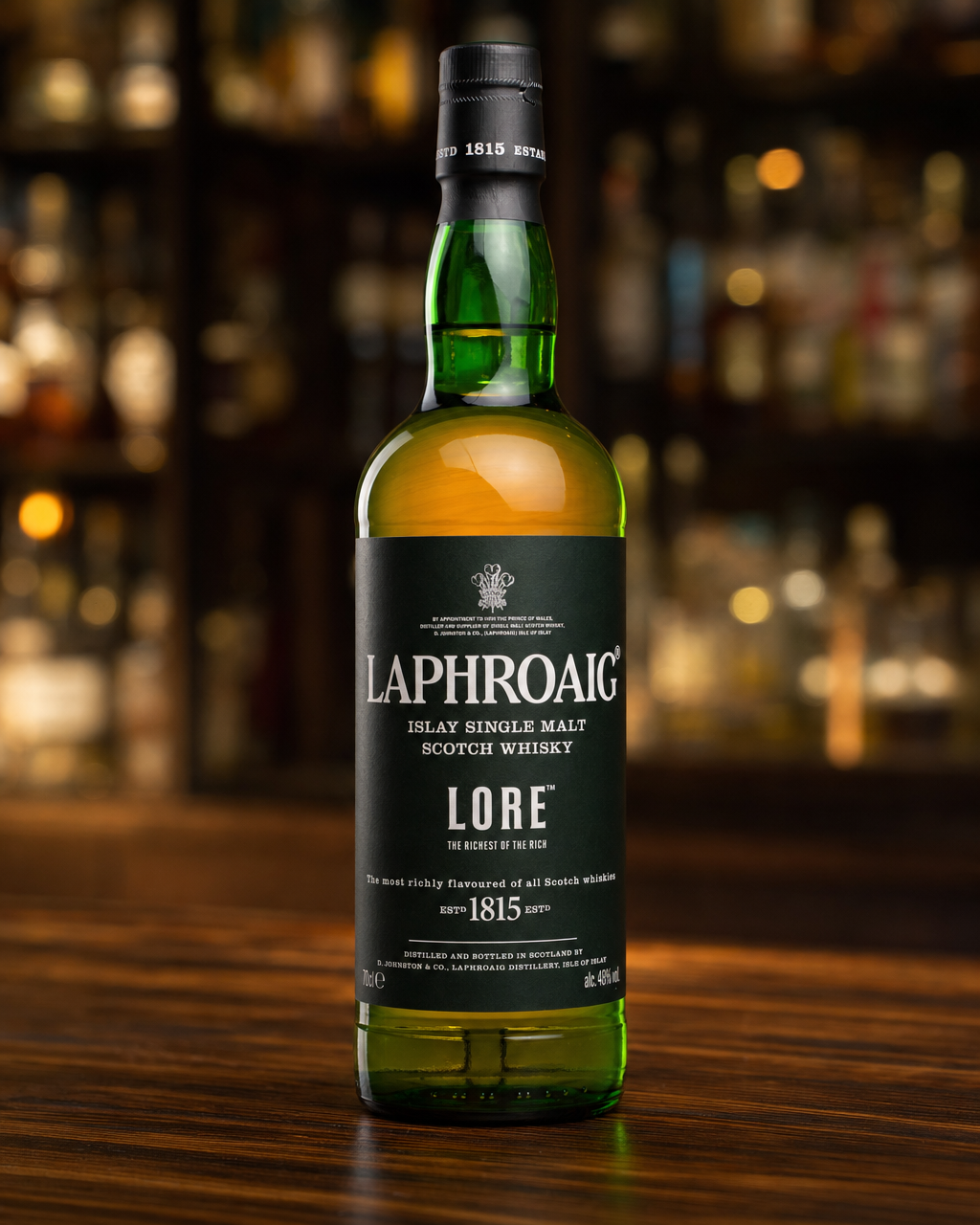 Laphroaig Lore bottle, alternate view