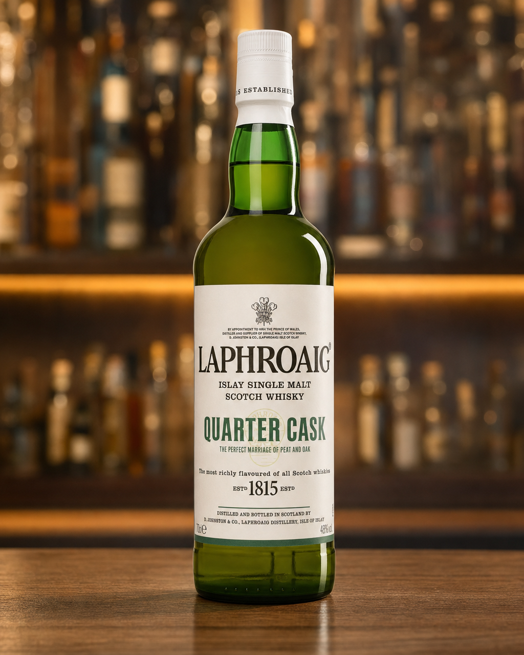 Laphroaig Quarter Cask bottle, alternate view