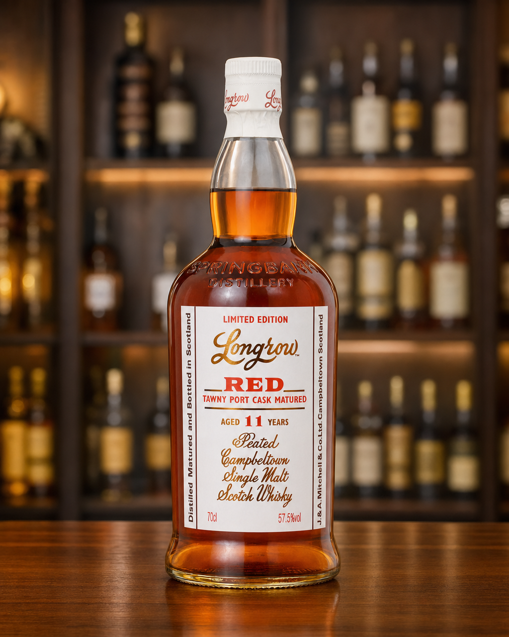 Longrow 11 Year Old Red Tawny Port bottle, alternate view