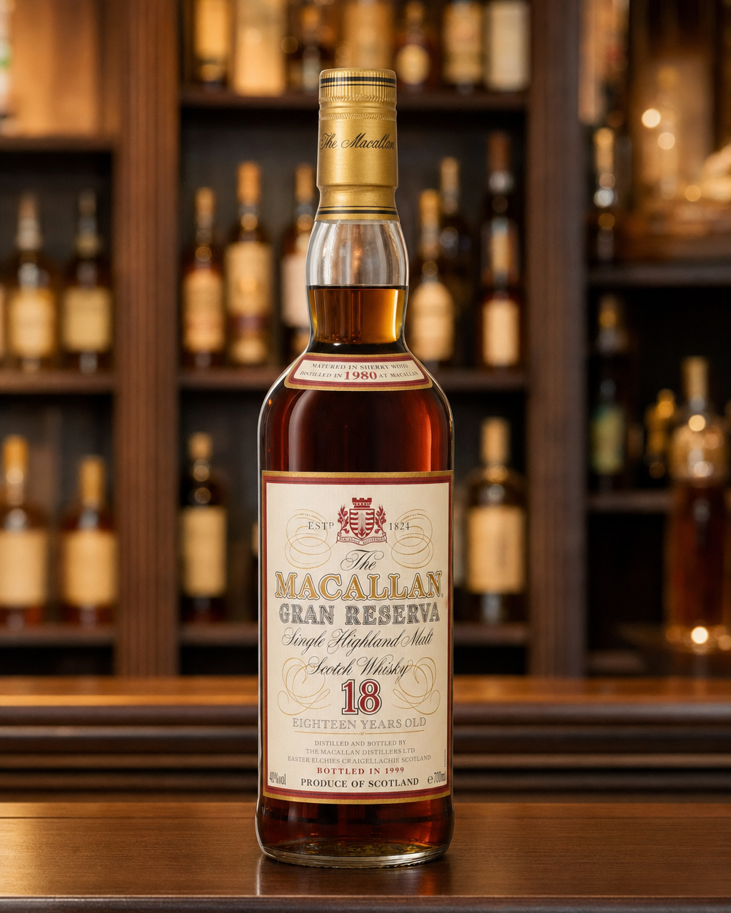 Macallan 18 Years Old 1980 / Gran Reserva bottle, alternate view