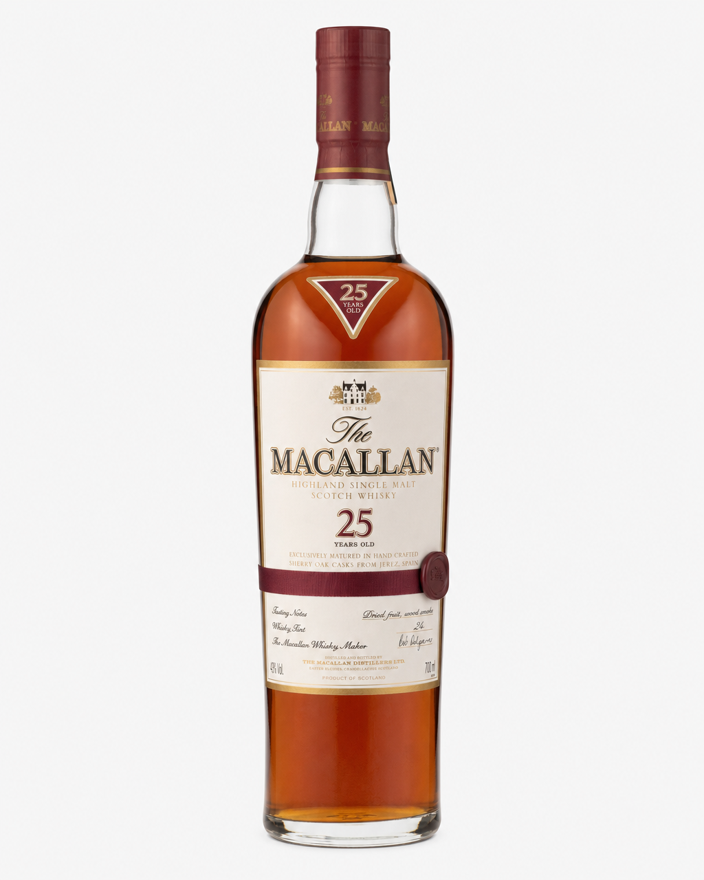 Macallan 25 Year Old Sherry Oak bottle