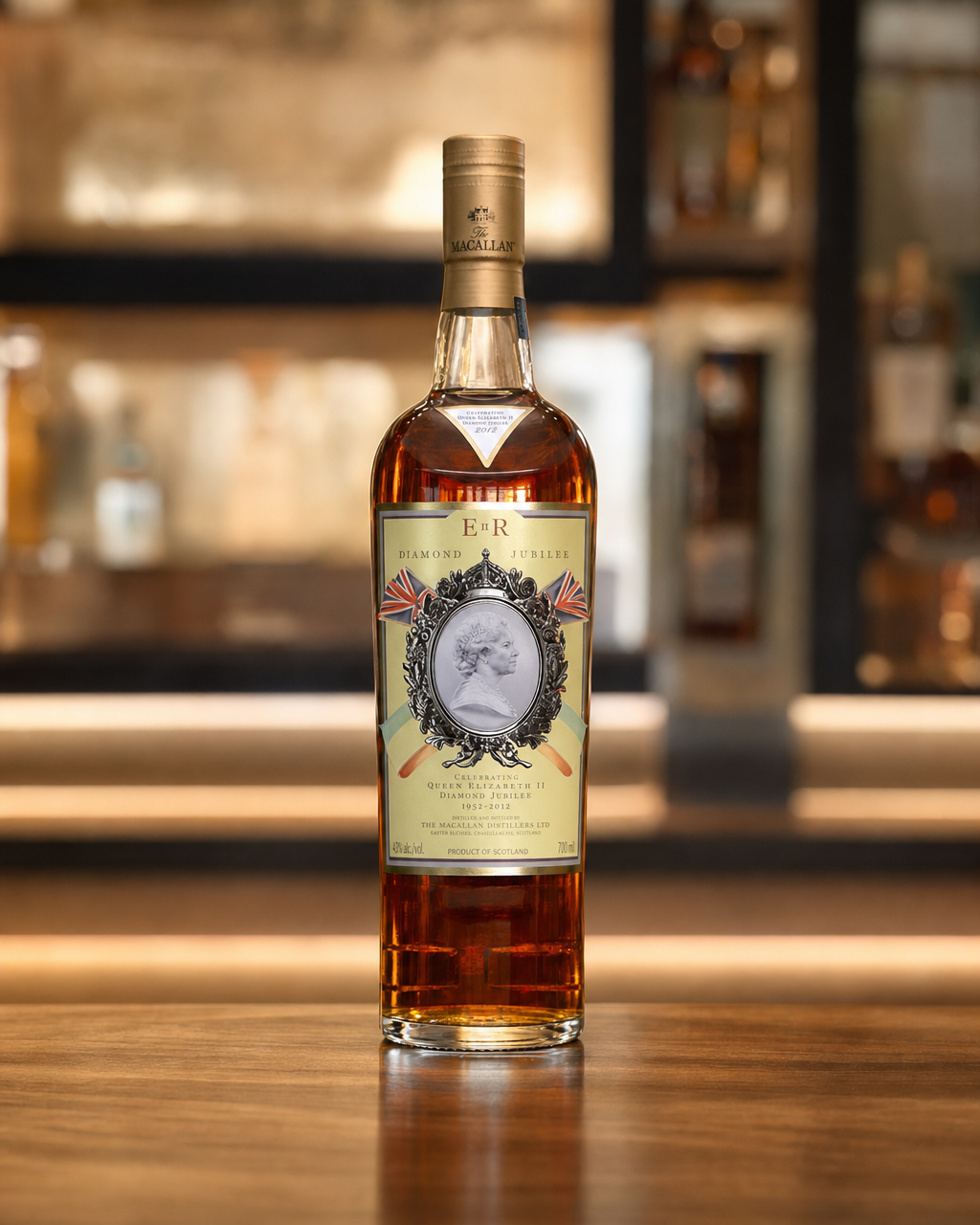 Macallan Diamond Jubilee bottle, alternate view