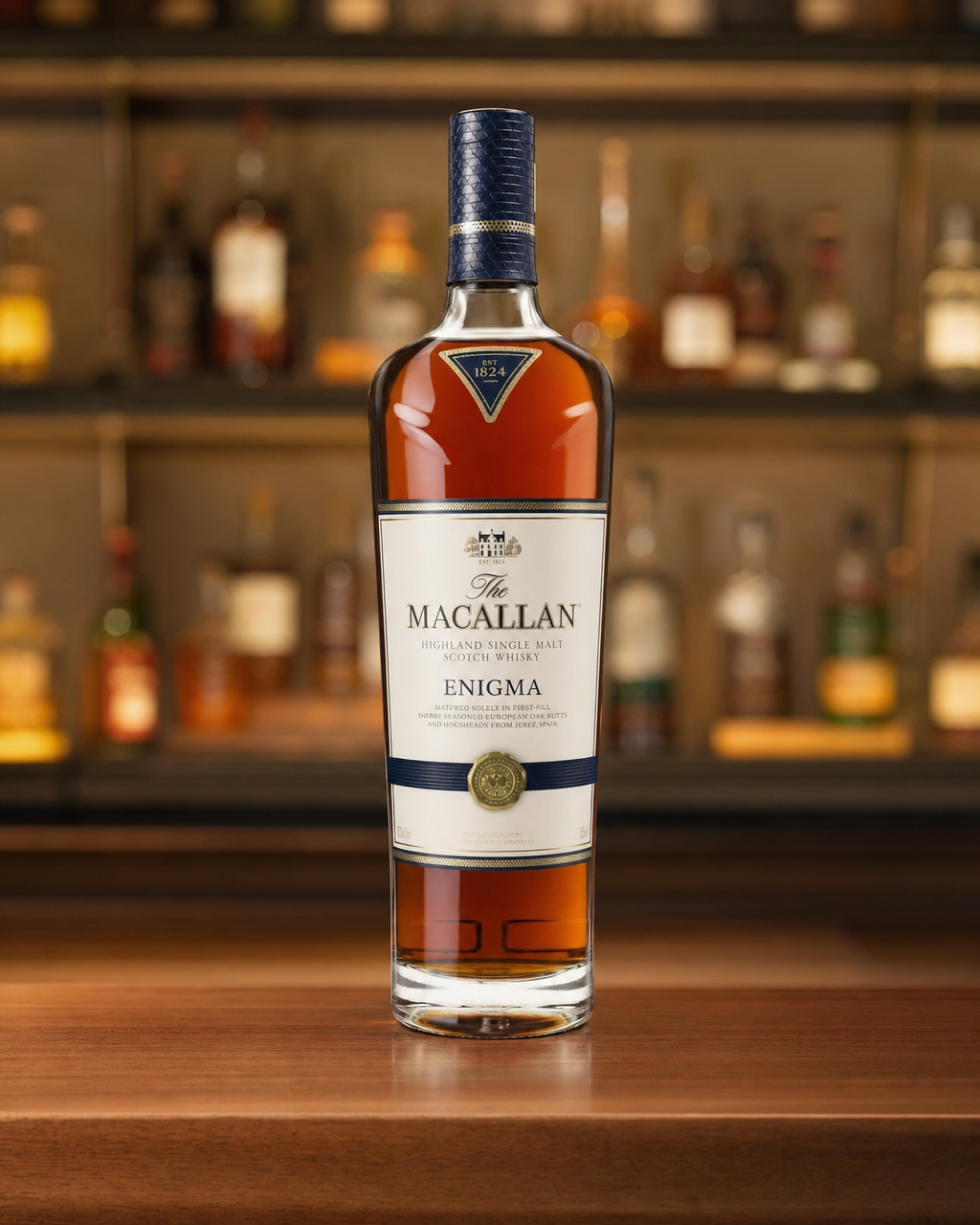Macallan Enigma bottle, alternate view