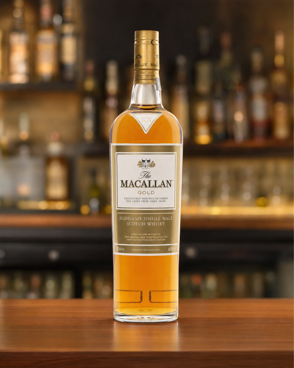 Macallan Gold bottle, alternate view