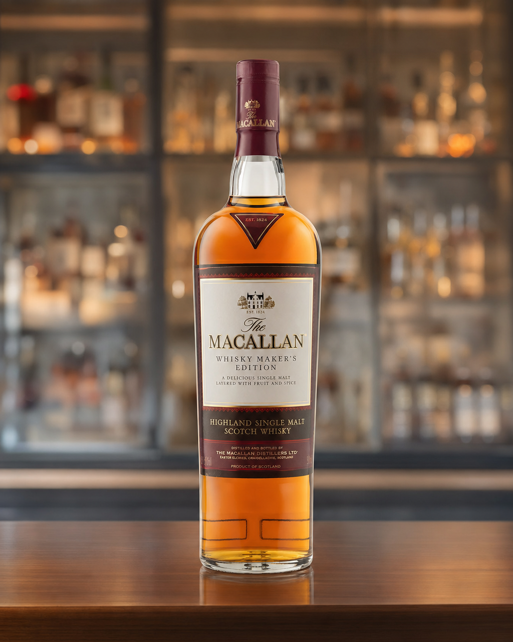 Macallan Whisky Maker's Edition bottle, alternate view