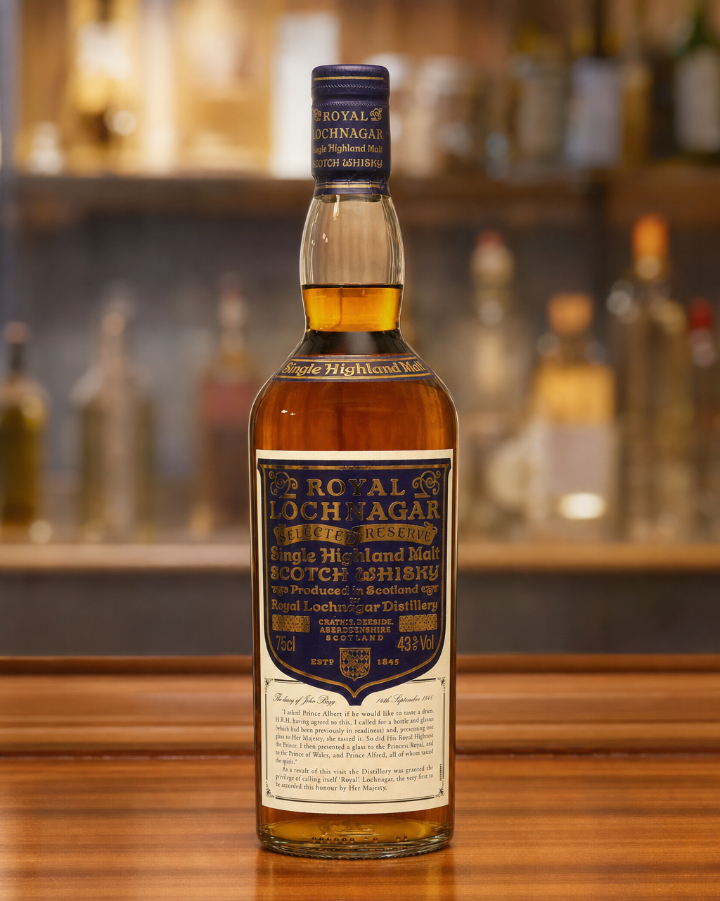 Royal Lochnagar Selected Reserve bottle, alternate view