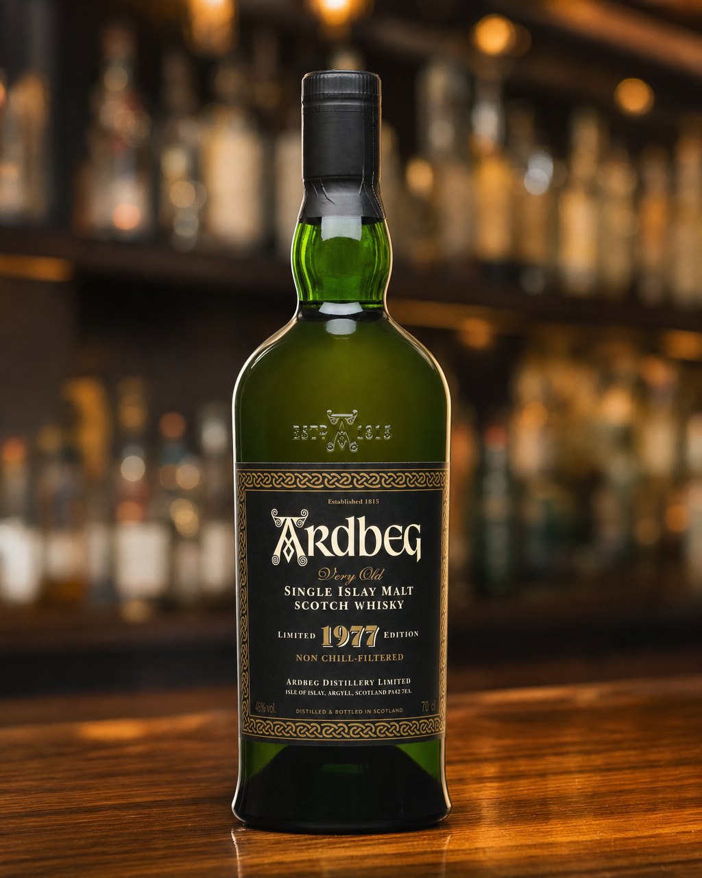 Ardbeg 1977 Limited Edition bottle, alternate view
