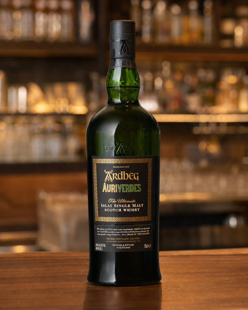 Ardbeg Auriverdes bottle, alternate view