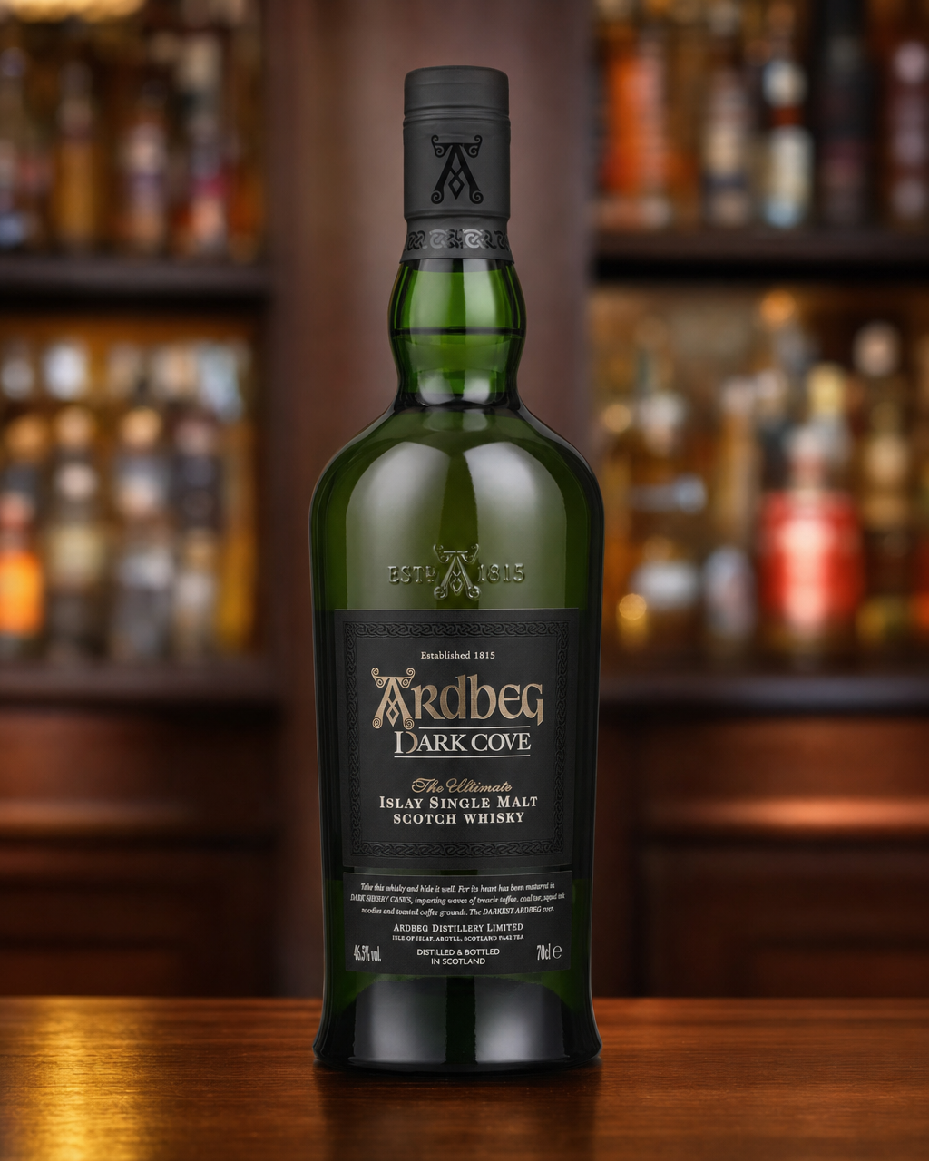 Ardbeg Dark Cove bottle, alternate view