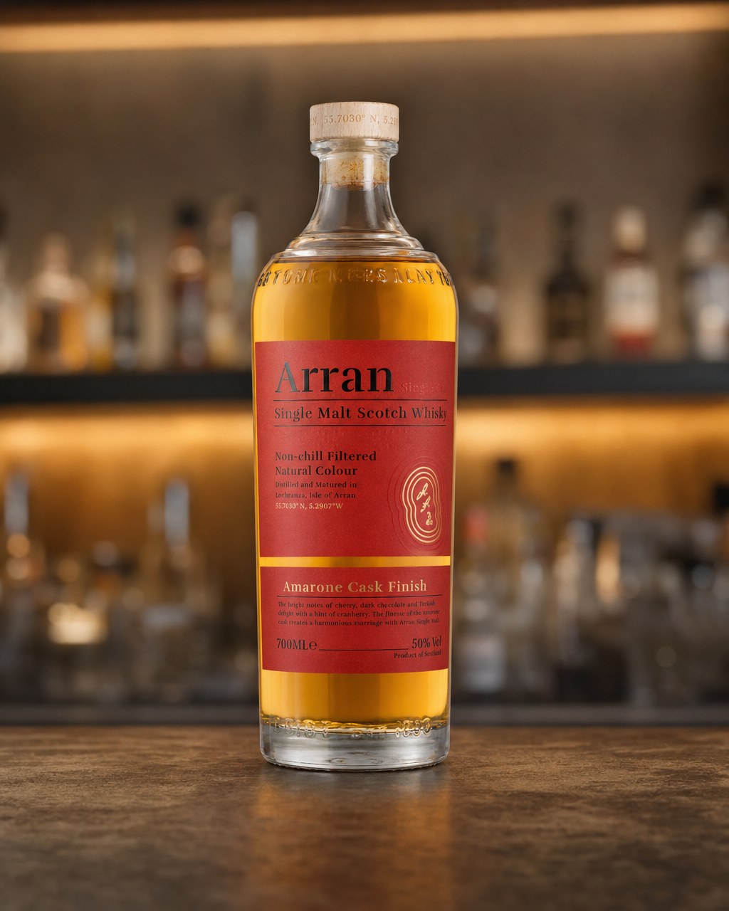 Arran Amarone Cask Finish bottle, alternate view