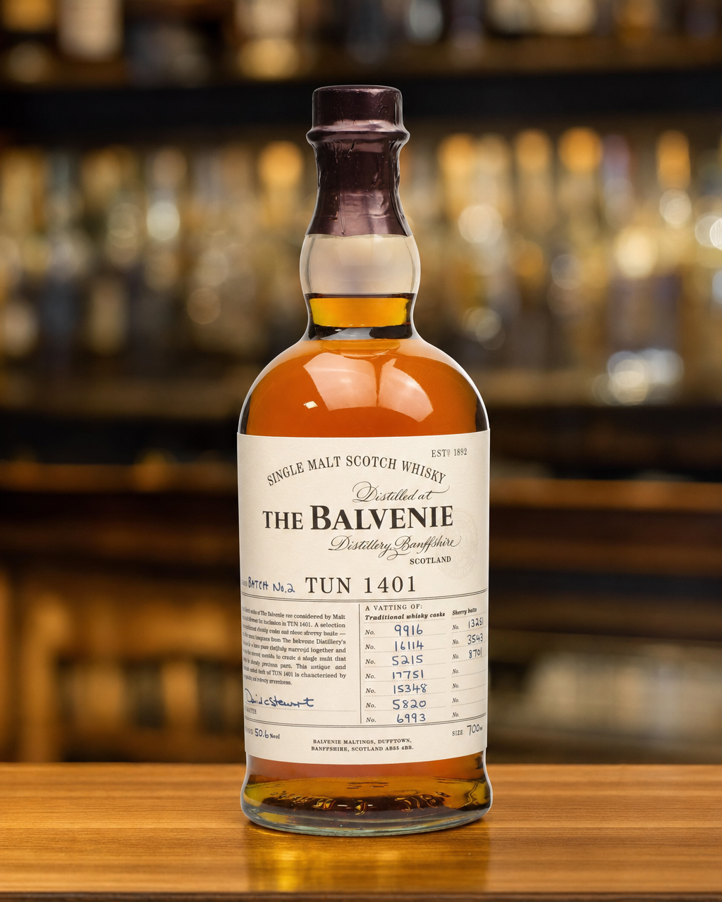 Balvenie Tun 1401 Batch #2 bottle, alternate view