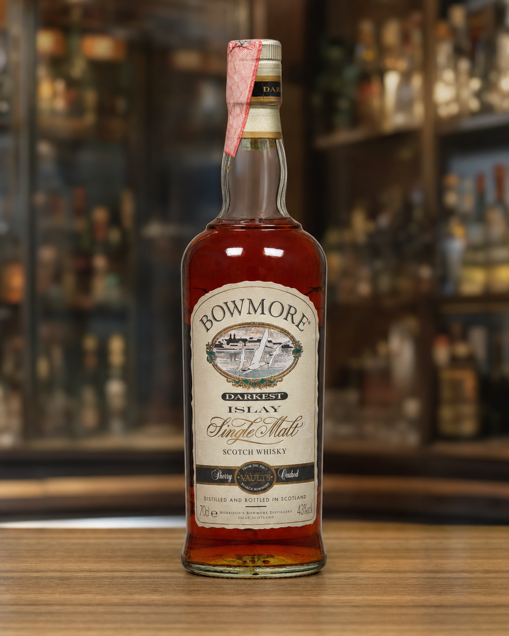 Bowmore Darkest bottle, alternate view
