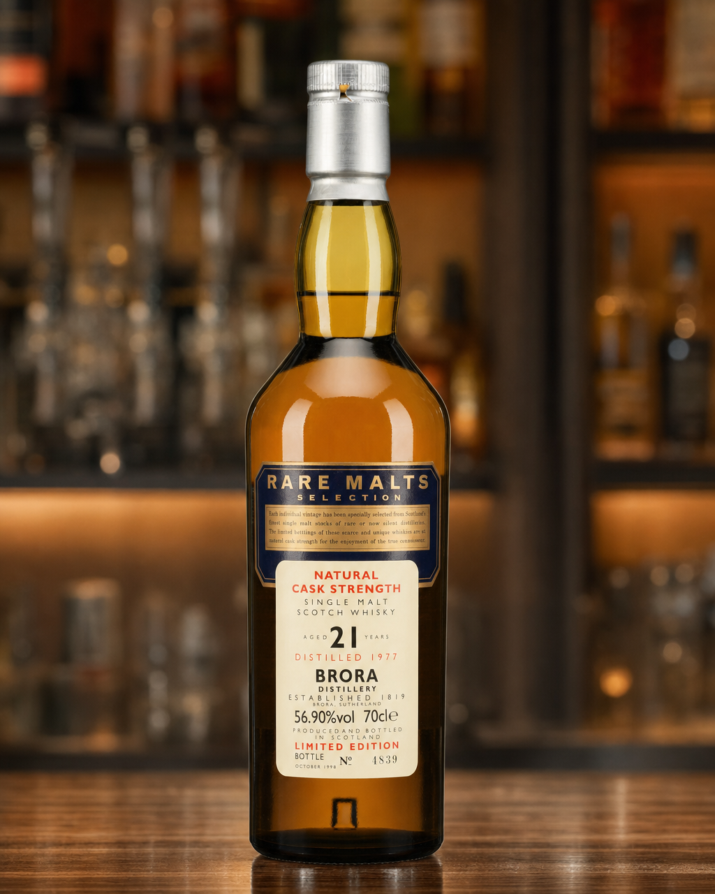 Brora 21 Years Old 1977 / Rare Malts bottle, alternate view
