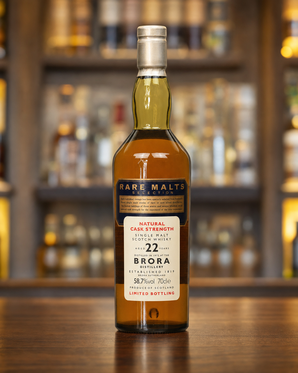 Brora 22 Years Old 1972 / Rare Malts (58.7%) bottle, alternate view