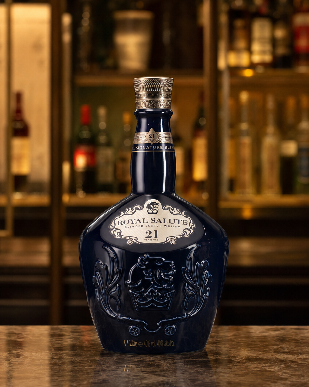 Chivas Royal Salute 21 Year Old Signature Blend bottle, alternate view