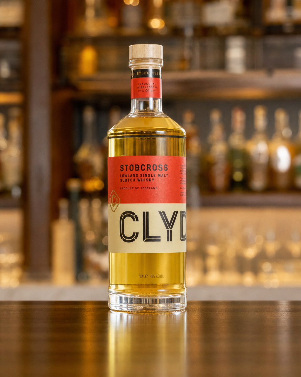 Clydeside Stobcross Inaugural Release bottle, alternate view