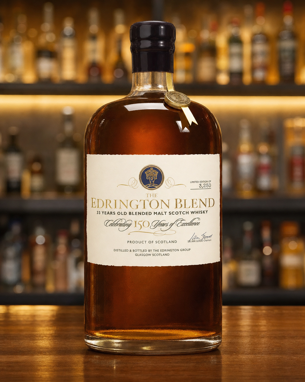 Edrington 33 Year Old Blend 150th Anniversary bottle, alternate view
