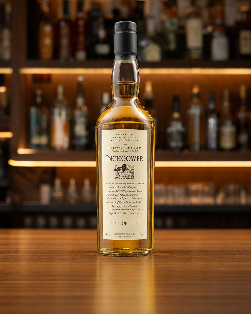 Flora & Fauna Inchgower 14 Year Old bottle, alternate view