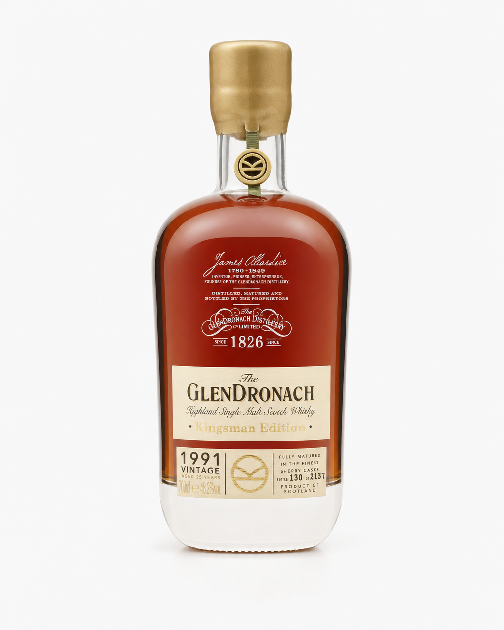 GlenDronach 1991 25 Year Old Kingsman Edition bottle