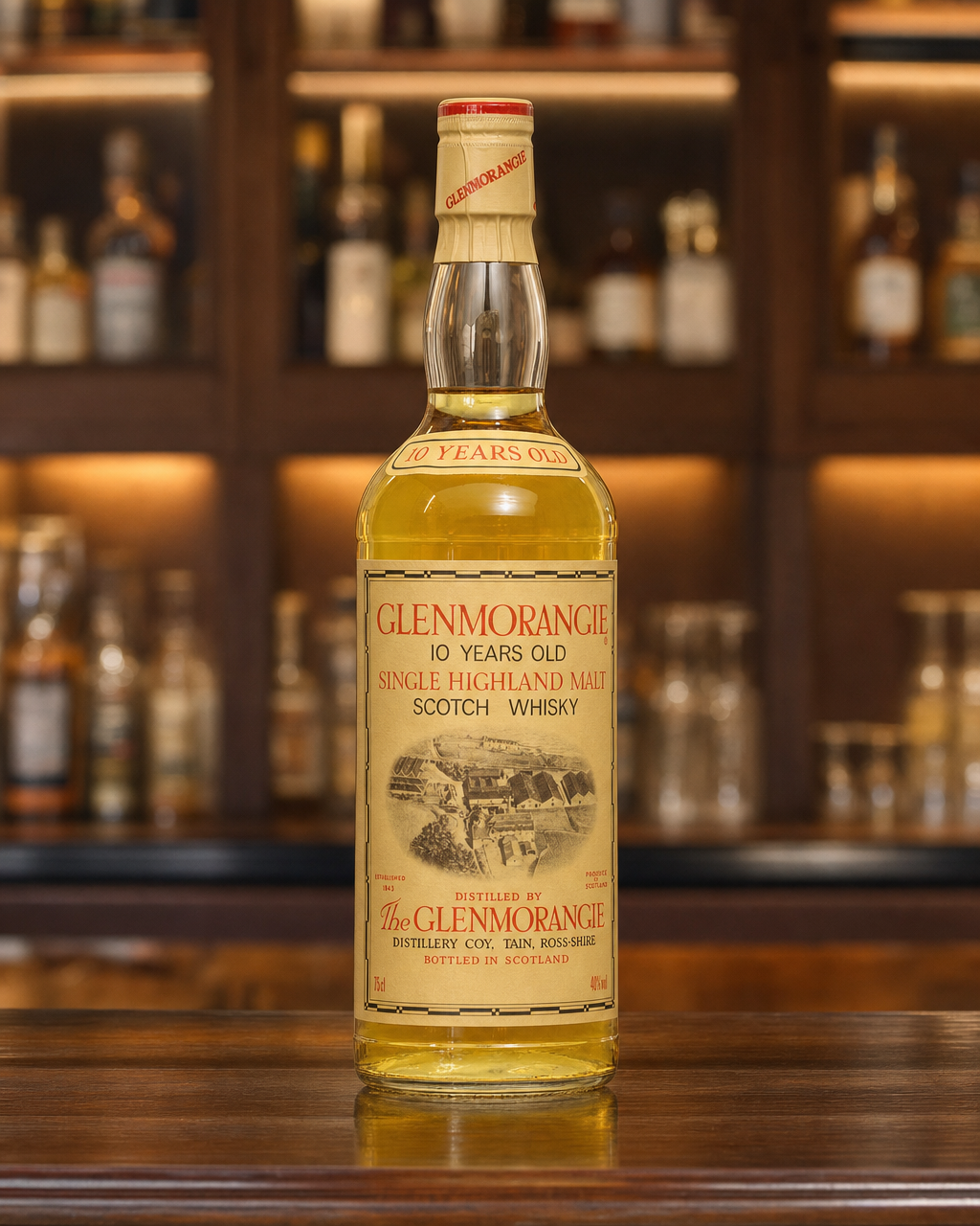 Glenmorangie 10 Year Old / Bottled 1980s bottle, alternate view