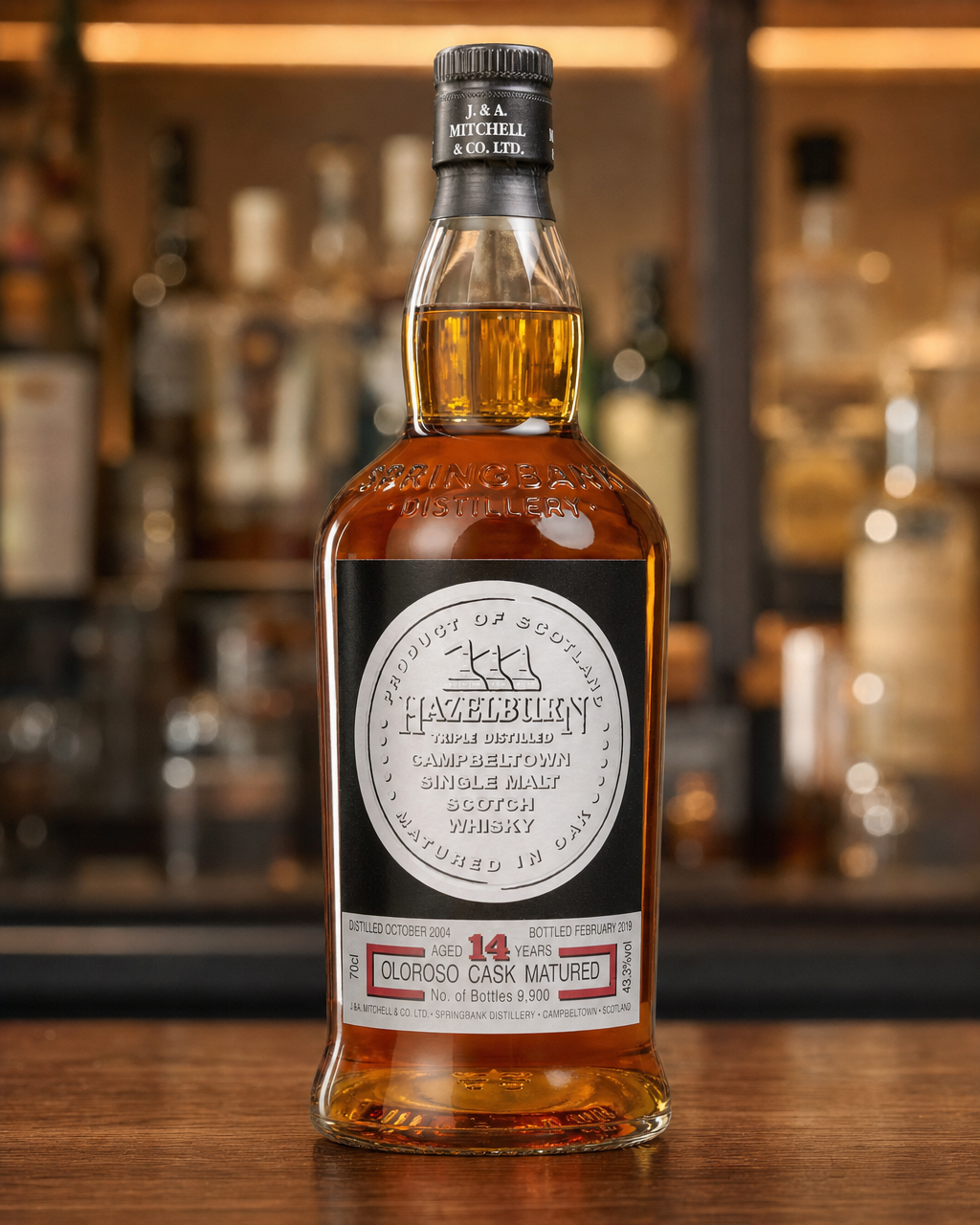 Hazelburn 2004 14 Year Old Oloroso Cask bottle, alternate view