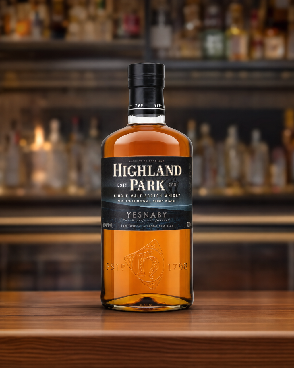 Highland Park Yesnaby bottle, alternate view