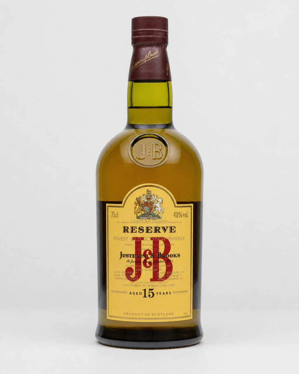 J&B 15 Year Old Reserve bottle