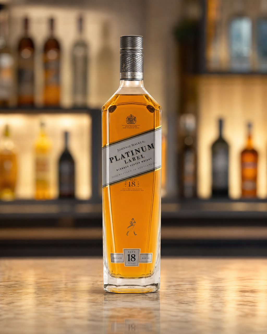 Johnnie Walker 18 Year Old Platinum bottle, alternate view