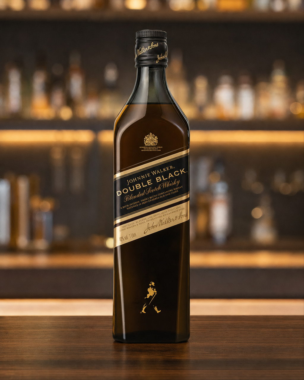 Johnnie Walker Double Black bottle, alternate view