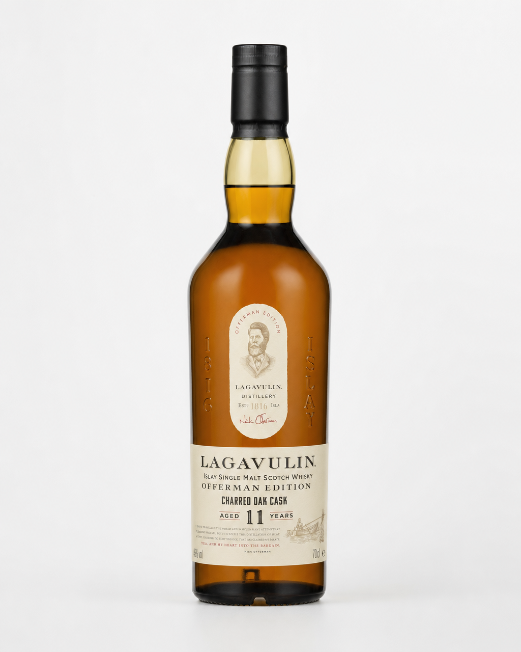 Lagavulin 11 Year Old Offerman Charred Oak Cask Edition bottle