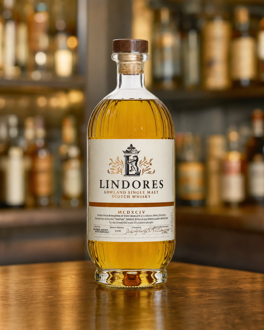 Lindores Abbey MCDXCIV bottle, alternate view