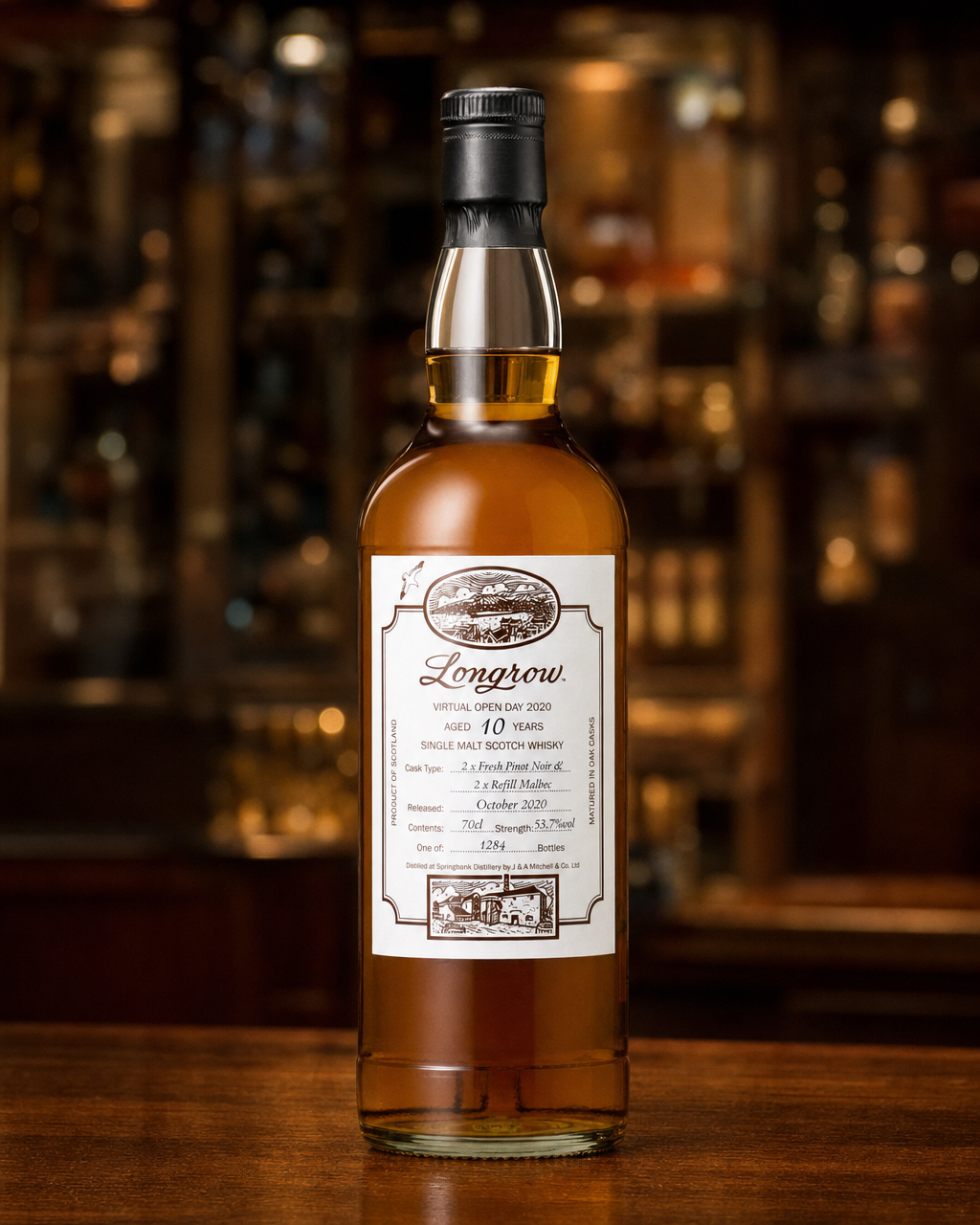 Longrow 10 Year Old Virtual Open Day 2020 bottle, alternate view