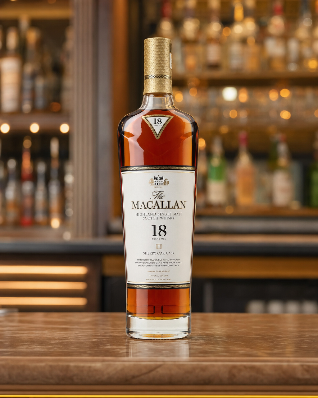 Macallan 18 Year Old Sherry Oak 2024 Release bottle, alternate view