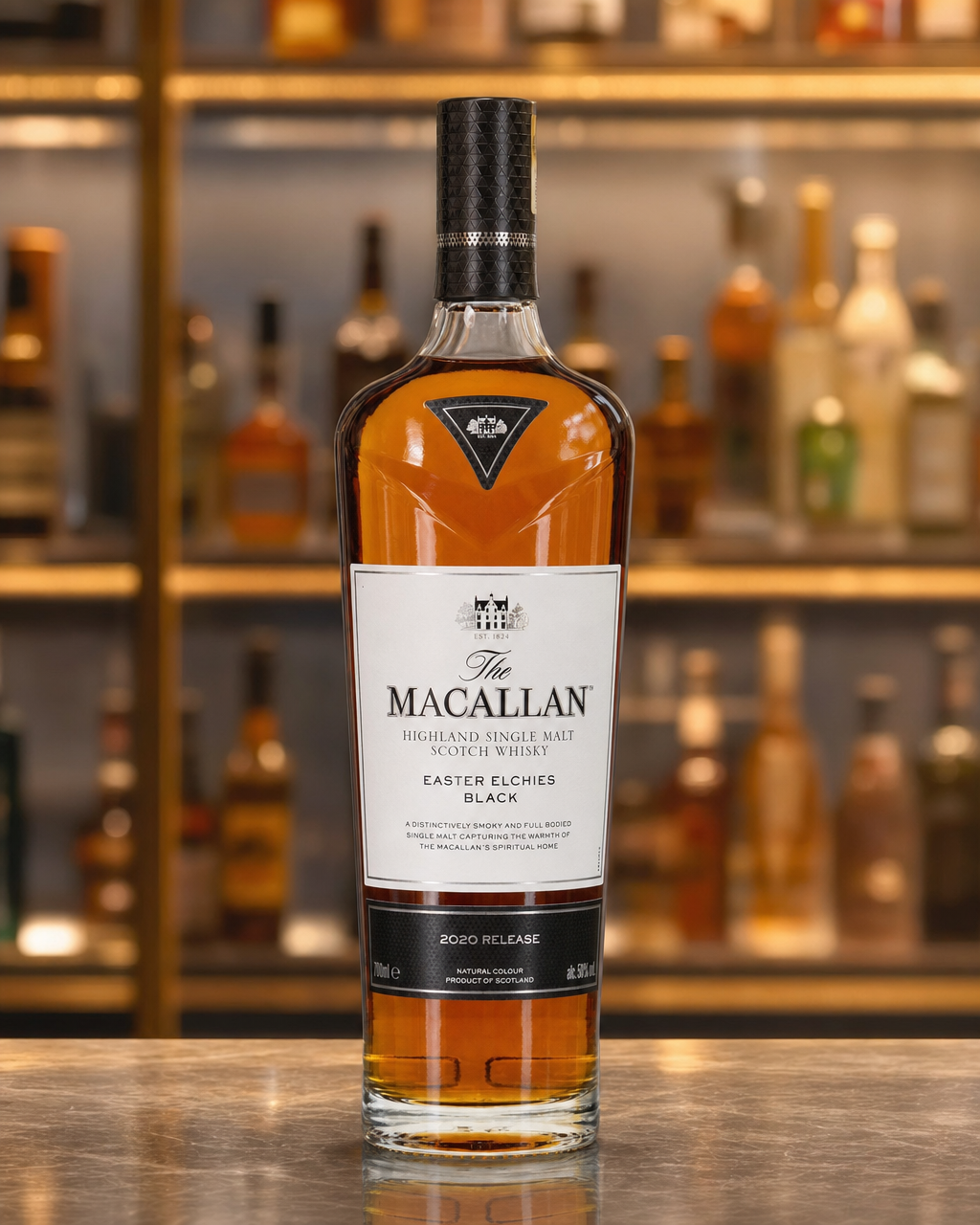 Macallan Easter Elchies Black 2020 Release bottle, alternate view