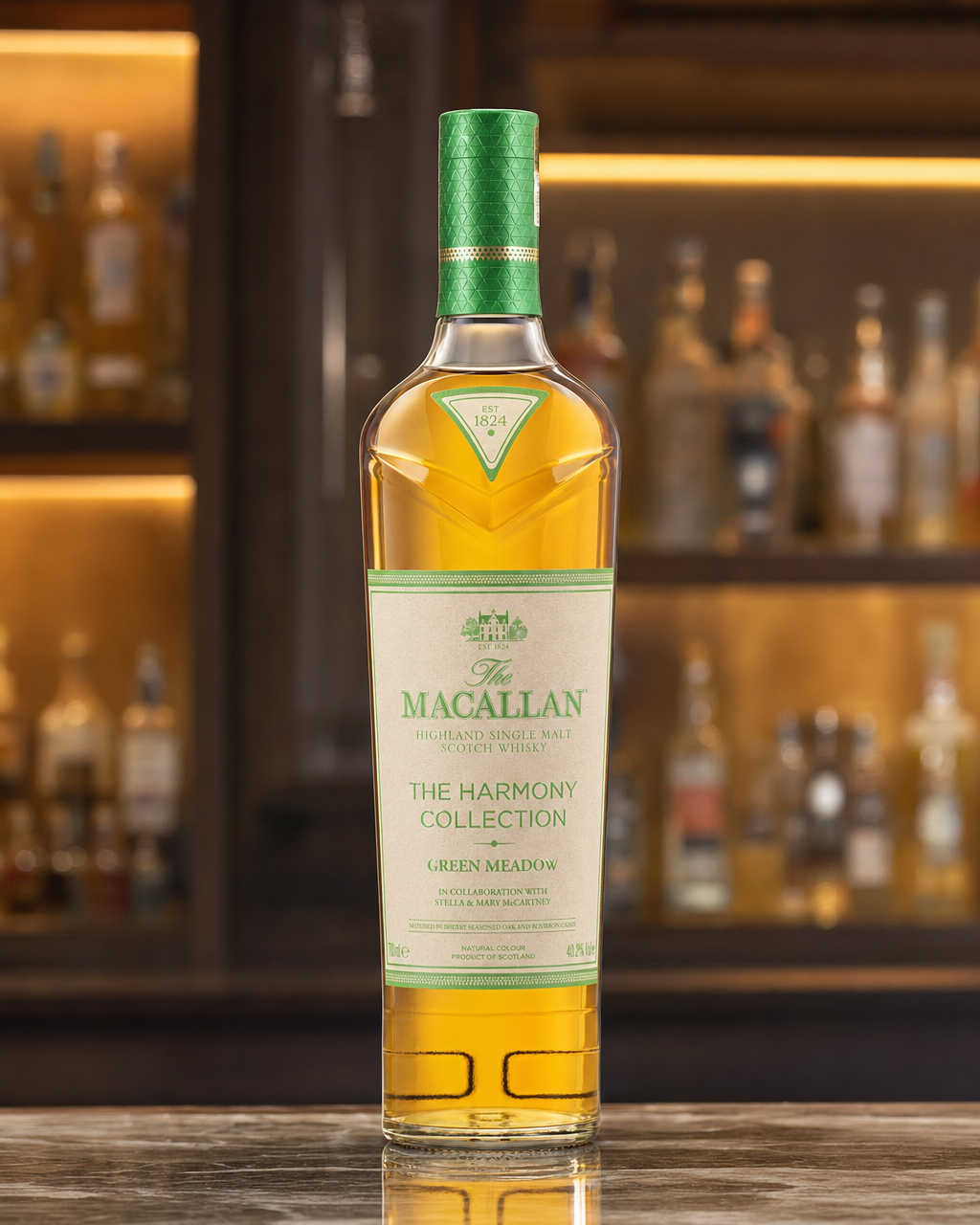 Macallan Harmony Collection Green Meadow bottle, alternate view
