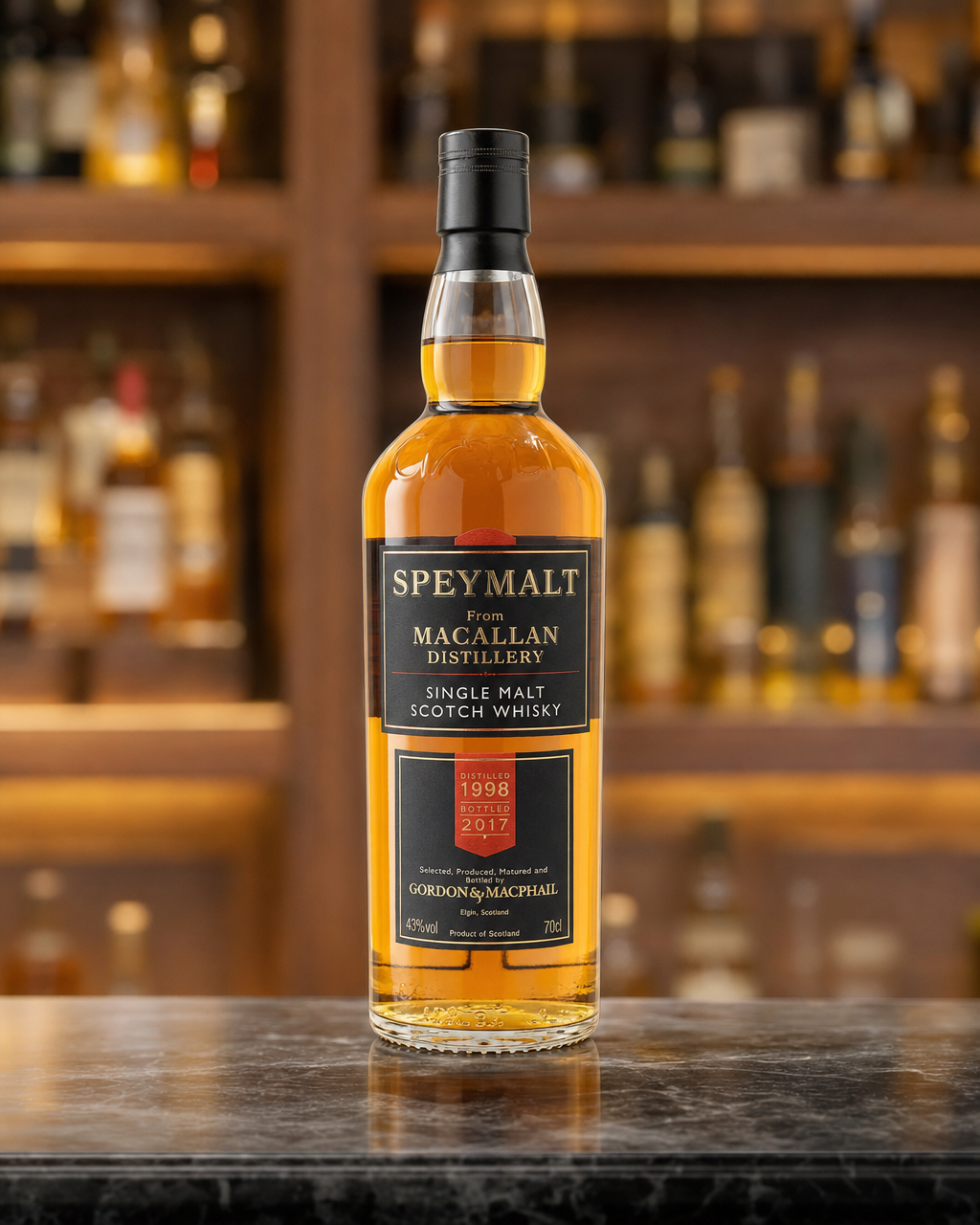 Macallan Speymalt 1998 Gordon & Macphail bottle, alternate view