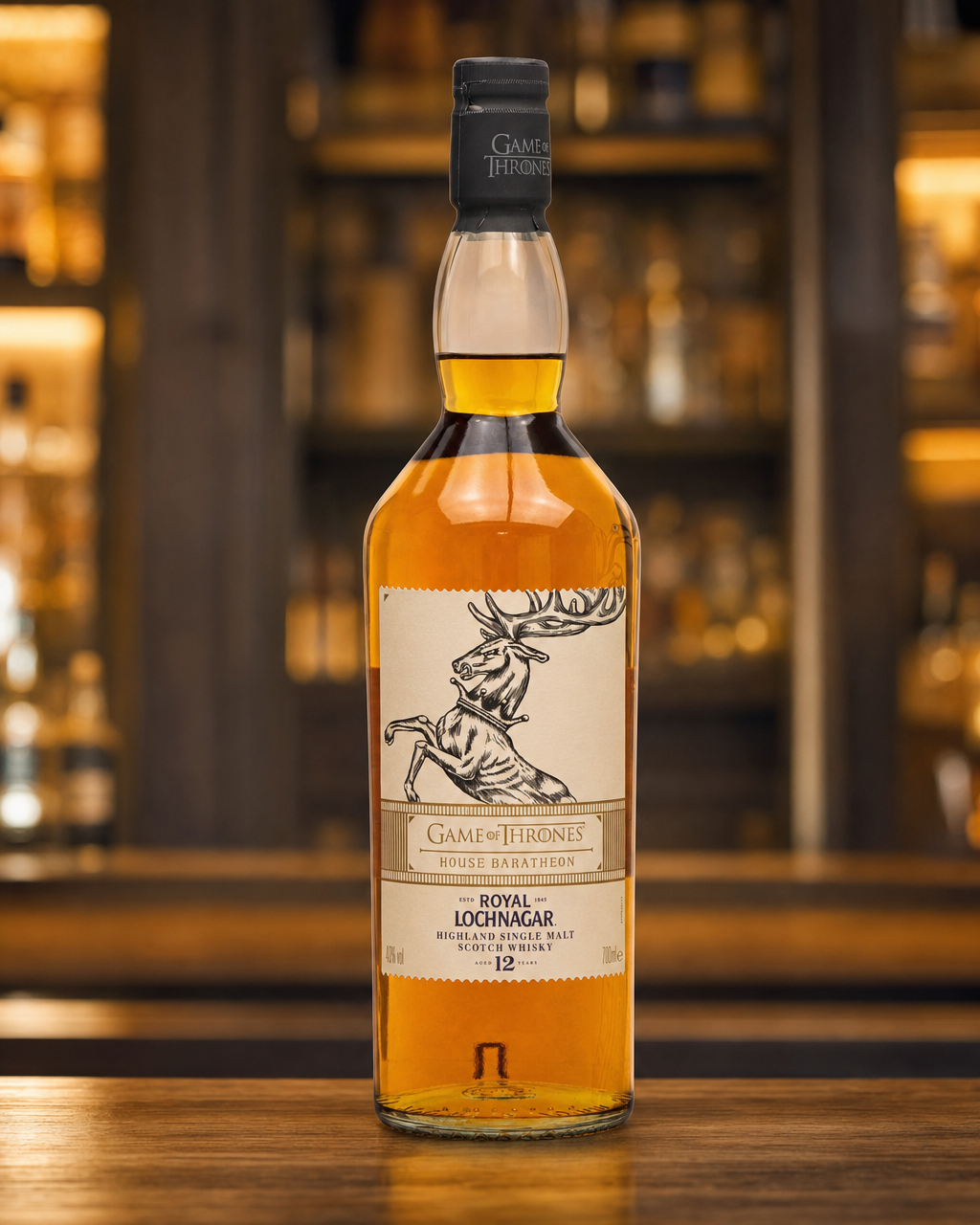 Royal Lochnagar 12 Years Old Game Of Thrones / House Of Baratheon bottle, alternate view