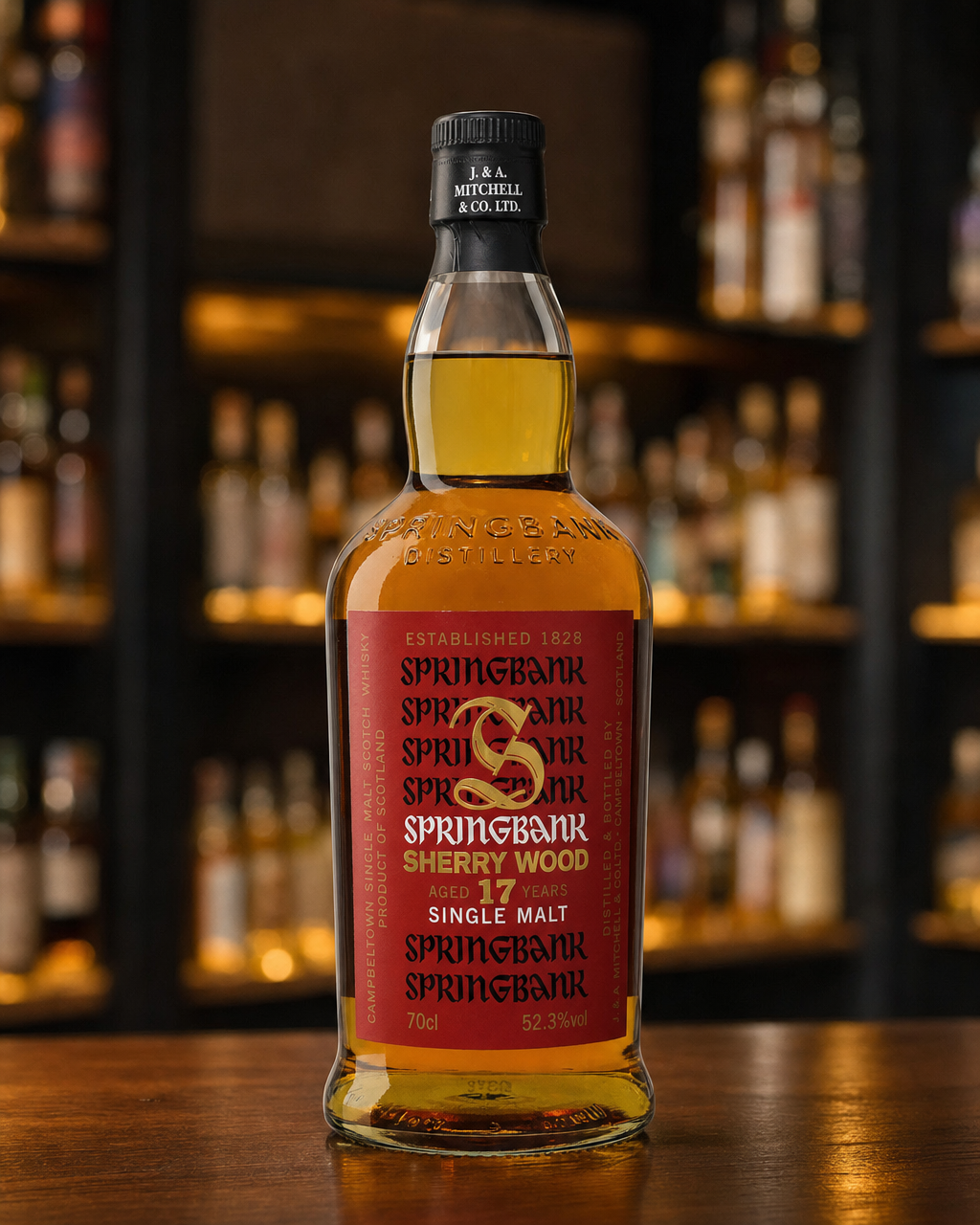 Springbank 1997 17 Year Old Sherry Wood bottle, alternate view